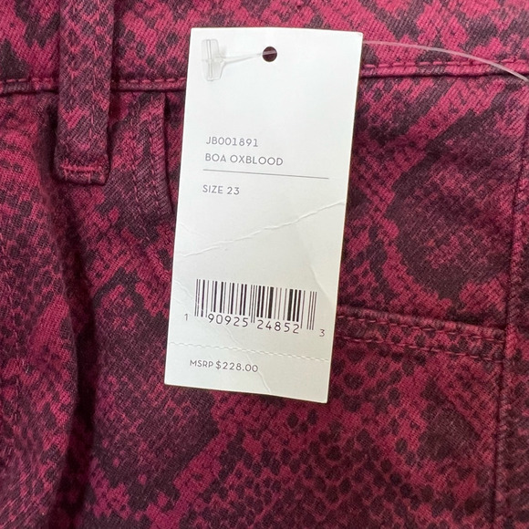 NEW J Brand Womens Mid-Rise Crop Skinny Jeans Snake Boa Oxblood Red Stretch 23 - Picture 8 of 10